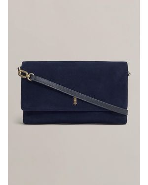 Hobbs Ashley Suede Clutch - Blue