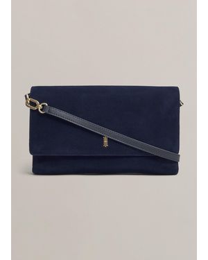 Hobbs Ashley Suede Clutch - Blue