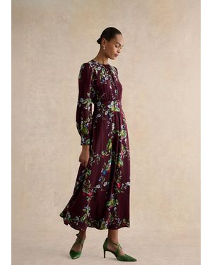 Hobbs Iford Silk Dress - Natural