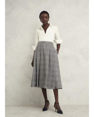 Hobbs Brea Wool Full Skirt - Natural
