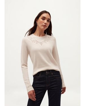 Hobbs Rue Lace Insert Jumper - Natural