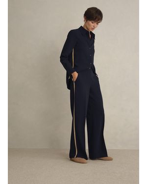 Hobbs Petite Hadley Wide Leg Trousers - Blue