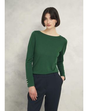 Hobbs Perla Merino Wool Jumper - Green