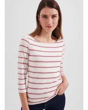 Hobbs Sonya Striped Top - White