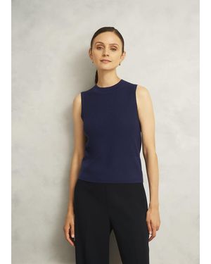 Hobbs Yasmin Merino Wool Knitted Tank Top - Blue