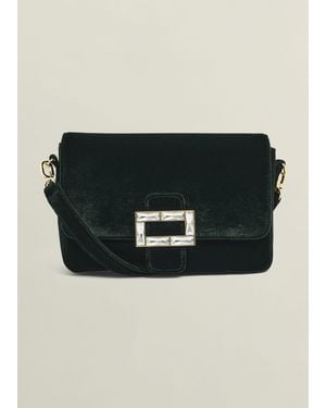 Hobbs Alexandria Velvet Clutch Bag - Black