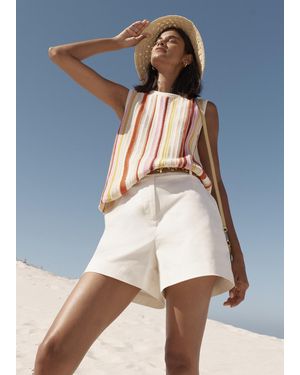 Hobbs Zadie Cotton Stripe Knitted Tank - Natural