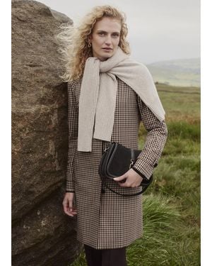 Hobbs Ariana Check Trench Coat - Natural