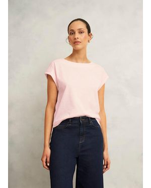Hobbs Alycia Cotton Slub T-Shirt - Blue
