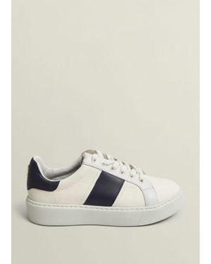 Hobbs Sutton Canvas Leather Trainers - Natural