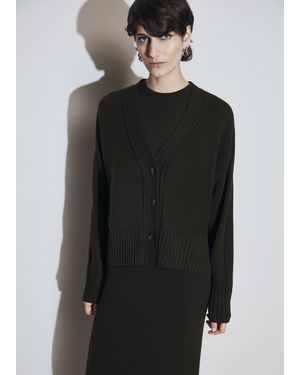 Hobbs Wentworth Wool Blend V Neck Button Cardigan - Black