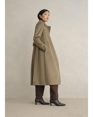 Hobbs Petite Livia Wool Wrap Coat - Natural