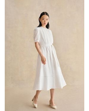 Hobbs Petite Amani Cotton Embroidery Dress - Natural