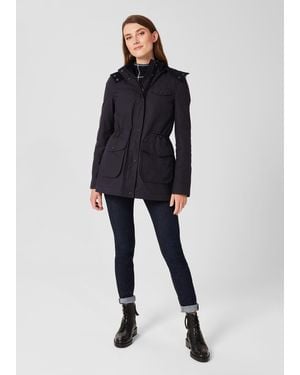 Hobbs Dannie Waxed Cotton Coat - Blue