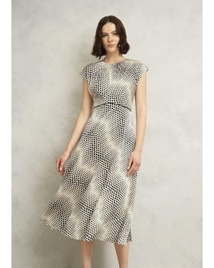 Hobbs Paisley Spot Dress - Natural