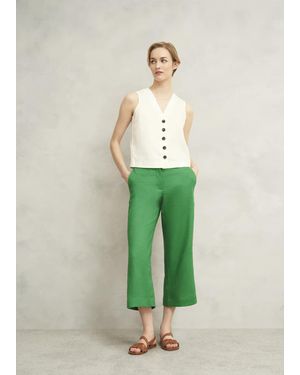 Hobbs Lillie Linen Trousers - Green