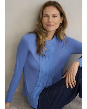 Hobbs Tiana Pleat Front Top - Blue