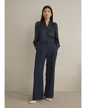 Hobbs Lauren Wide Trousers - Blue