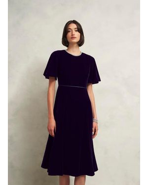 Hobbs Catalina Velvet Dress - Blue