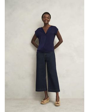 Hobbs Sylvie Satin Front Top - Blue