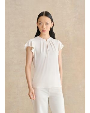 Hobbs Lila Frill Sleeve Top - Natural