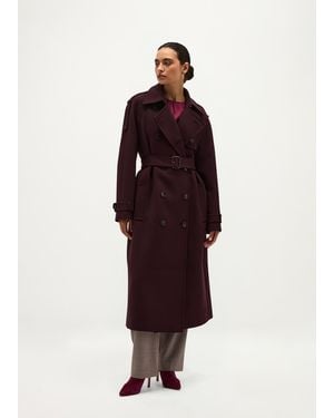 Hobbs Vida Wool Blend Trench Coat - Red