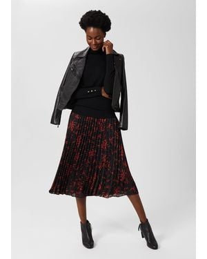 Hobbs Losie Midi Pleated Skirt - Black