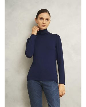 Hobbs Mischa Roll Neck Long Sleeve Top - Blue