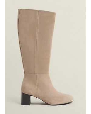 Hobbs Caroline Suede Knee Boots - White