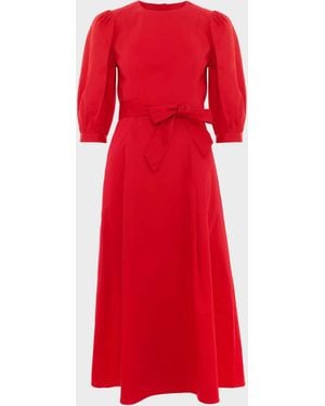 Hobbs Lois Embroidered Midi Dress in Blue | Lyst UK
