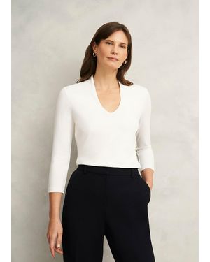 Hobbs Aimee Double Fronted Top - White