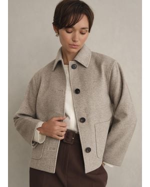 Hobbs Milly Wool Blend Jacket - Brown