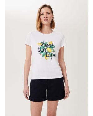 Hobbs Pixie Cotton Printed T-Shirt - White