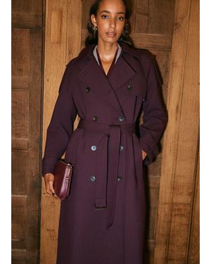 Hobbs Vida Wool Blend Trench Coat - Red