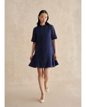 Hobbs Jasmine Broderie Dress - Blue
