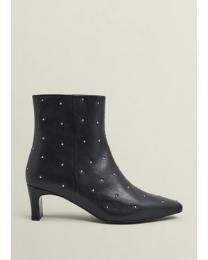 Hobbs Isla Studded Leather Ankle Boots - Black