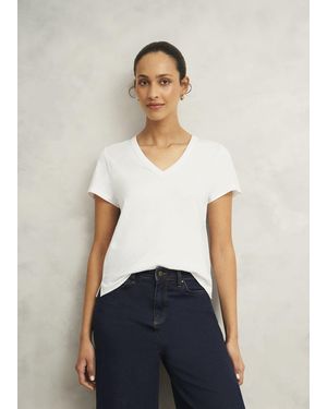 Hobbs Arianna Cotton Slub T-Shirt - White