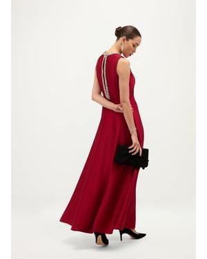 Hobbs Anne Satin Maxi Dress - Red
