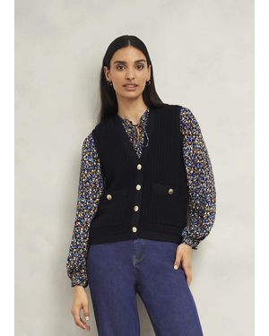 Hobbs Tatton Cotton Blend Knitted Vest - Blue