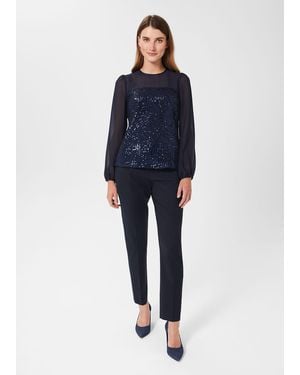 Hobbs Zariah Sequin Top - Blue