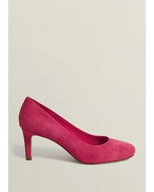 Hobbs Lizzie Suede Court Shoes - Pink