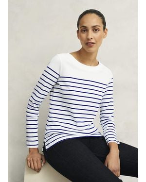 Hobbs Constance Cotton Striped Top - White