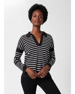 Hobbs Karissa Cotton Striped Jumper - Black