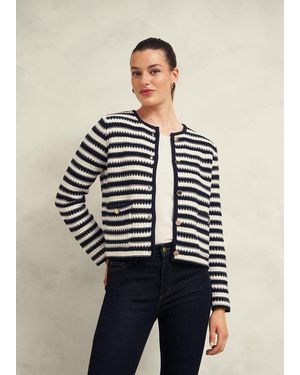 Hobbs Milly Cotton Knitted Jacket - Natural