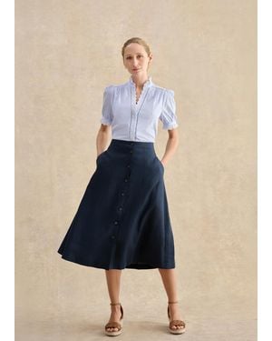 Hobbs Tonica Linen Skirt - Blue