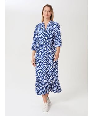 Hobbs Magda Spot Shirt Dress - Blue