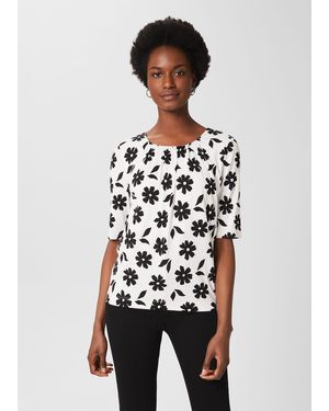 Hobbs Viola Printed Top - White