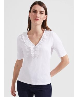 Hobbs Demi Broderie Top - White