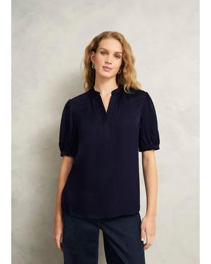 Hobbs Anastasia Satin Blouse - Blue