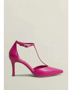 Hobbs Alice T-Bar Leather Courts - Pink